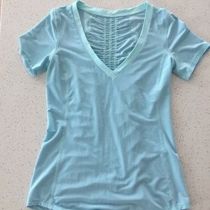 Lululemon baby blue yoga T-shirt